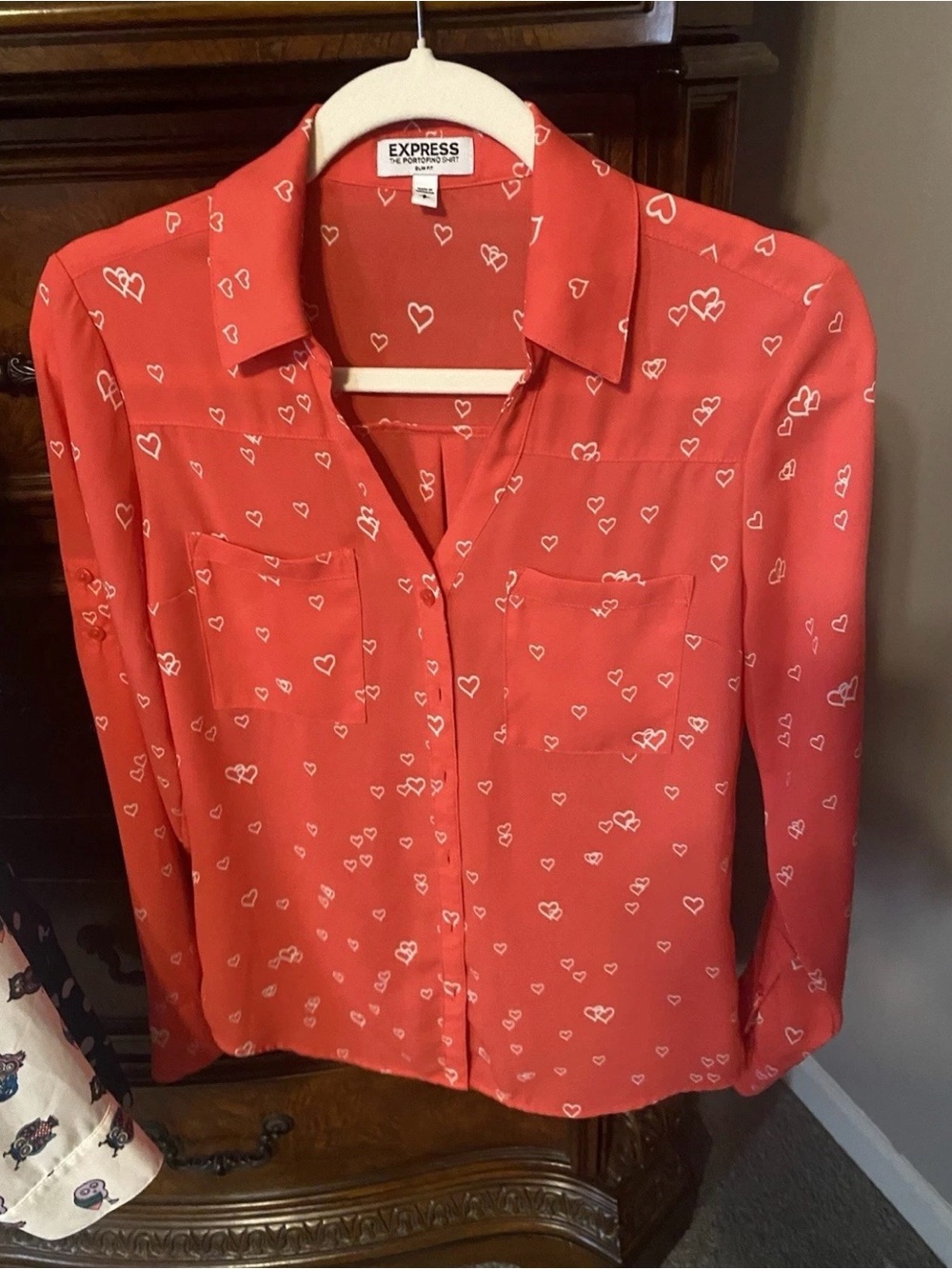 Express portofino heart print blouse rare